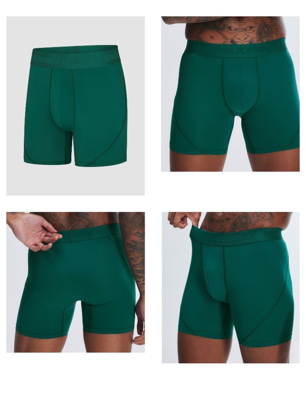 New Savage x Fenty Shadow Fit Boxer Briefs Green Size M